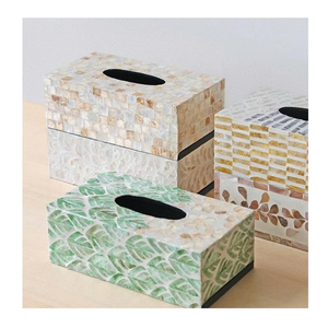 Elegant Handmade Mother <b>of</b> Pearl <b>Tissue</b> Holder <b>Box</b> Premium Mother <b>of</b> Pearl <b>Tissue</b> Holder Export Vietnam - Product Image 1