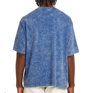 Camiseta de lavado ácido de algodón 100% de alta calidad para hombre, patrón sólido de gran tamaño personalizado con estampado de logotipo hecho de tela de punto - Product Image 6