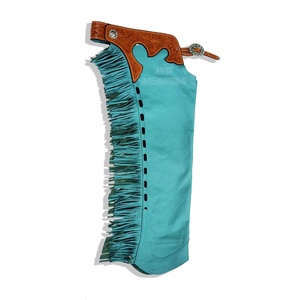 Équitation pleine chaps long daim cuir couleur personnalisée western style cowboy cuir outillage équipement équestre accessoires - Product Image 1