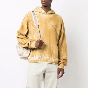 Sudaderas con capucha vintage de algodón 100% personalizadas para hombre parche bordado en relieve estilo lavado ácido para invierno - Product Image 6