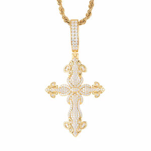 Custom VVS Moissanite Diamond Cuban <b>Cross</b> Pendant <b>Necklace</b> Women 925 Sterling Silver Hip Hop Moissanite <b>Cross</b> Pendant for Men - Product Image 4