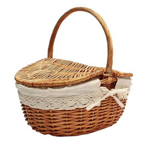 Bandeja de servicio de mimbre de lujo al por mayor con asas, bandeja de almacenamiento biodegradable para servir, producto estándar superior, artículo decorativo para el hogar - Product Image 4