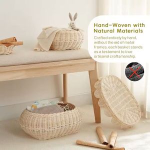 Panier décoratif en rotin fait à la main en gros Stockage léger et durable écologique pour les acheteurs au détail saisonniers - Product Image 4