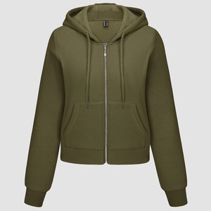 Sudadera con capucha y letras cortas de calidad a la moda, ropa de calle, jersey de peso pesado, sudadera recortada de gran tamaño para mujer - Product Image 2