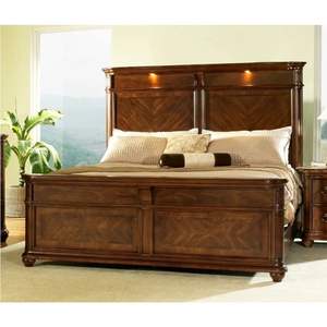 Cama clásica francesa vintage-Caoba pintada marrón-73 - Product Image 1