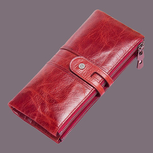 Monedero de cuero genuino para hombre de buena calidad Unisex con bolsillo con cremallera llavero anillo tarjeta billetera diseño de moda famoso - Product Image 6