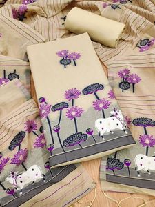 คอลเลกชันใหม่ออกแบบโดยนักออกแบบผ้าไหมแท้ที่มีการพิมพ์บล็อคและเย็บด้วยผ้าใบและสามารถแนบ lehenga choli สามารถขายออนไลน์ - Product Image 6