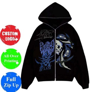 Nouveau sweat à capuche unisexe avec impression bouffante de logo personnalisé élégant 100% coton fabrication de sweat à capuche zippé lourd bouffée de sweat à capuche imprimé en 3D - Product Image 3