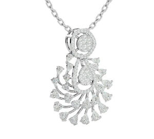 Pendentif en moissanite personnalisé en argent sterling, poire et forme ronde, bijoux en diamant pour enfants - Product Image 1