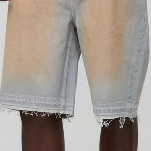 Shorts en jean délavés à ourlet déchiré, coupe classique, idéal pour un usage décontracté pour hommes, en coton confortable, vente en gros, 2026 - Product Image 4