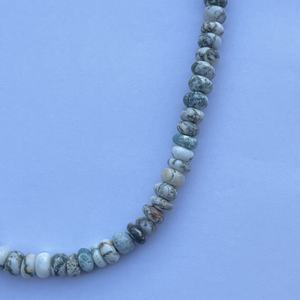 Colliers de perles de pierres précieuses tendance en argent sterling plaqué or de qualité AAA, pierres d'agate mousse naturelle lisses de 8 mm, 10 mm, 12 mm - Product Image 2