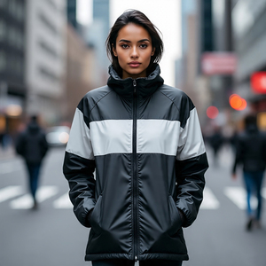 Chaquetas con capucha impermeables para lluvia para mujer, chaqueta cortavientos con cremallera para mujer, abrigos para senderismo al aire libre para mujer - Product Image 1