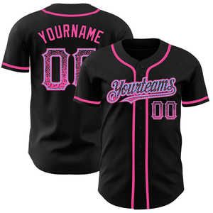 Maillot d'entraînement de baseball imprimé avec logo et numéro de conception Maillot de baseball ample avec bouton imprimé - Product Image 1