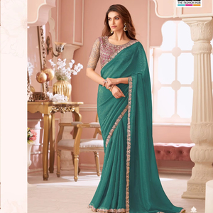 ผ้าไหมเนื้อนุ่มแท้ดีไซน์เนอร์งานปักลวดลายแฟนซีงานแต่งงานสไตล์ดั้งเดิม - Product Image 1