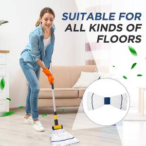 Têtes de serpillière tubulaires en microfibre robuste de 18 oz, usage commercial et industriel, recharge humide, réutilisables, lavables en machine, extrémité à boucle, auto-essorage - Product Image 3