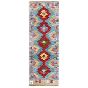 Alfombra Kilim de Maimana, Afganistán, 175 x 62 cm, Alfombras y Juegos de Alfombras - Product Image 1