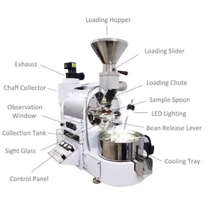 Machine de torréfaction de café commerciale 300gm-500gm gaz manuel Artisan App noir