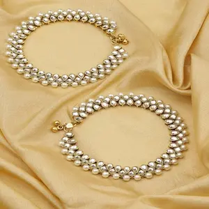 Оптовая продажа индийских традиционных ювелирных изделий с золотым покрытием, браслеты на ногу Kundan Payal для женщин и девочек
