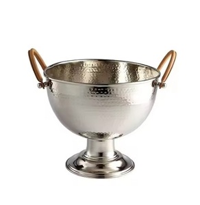 Polished <b>metal</b> <b>bowls</b> for serving & <b>mixing</b> sleek design with unique structured for heavy use - Product Image 6