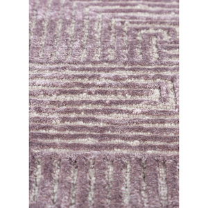 Tapis en laine et soie de bambou noué à la main à motif géométrique Azalea rose et violet pour usage domestique - Aiwb-13025 - Product Image 3