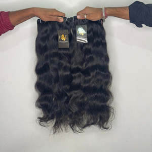 Tissage de cheveux du temple indien vierge naturel brut, cheveux humains vierges cambodgiens bouclés bruts, vendeur de cheveux alignés sur les cuticules - Product Image 2