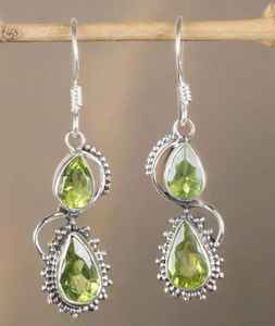 Pendientes de Peridoto, Plata de Ley 925, Chapados en Oro, Joyería Hecha a Mano, Regalo de Cumpleaños de Agosto para Mujer, Elegantes - Product Image 4