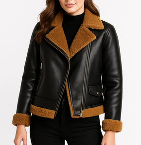 Chaqueta de Motociclista Acolchada para Mujer, Teñida, con Cremallera, Capucha y Relleno de Algodón, Transpirable - Product Image 2