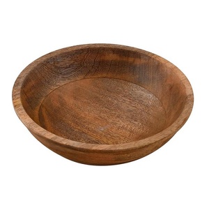 Bol rond en bois de qualité supérieure autocollant naturel et émail bol de service fruits artisanat bols décoratifs - Product Image 4