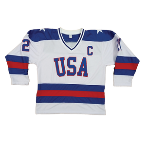 Camiseta de hockey sobre hielo unisex con corte y costura de poliéster personalizada, ropa deportiva para adultos, logotipos de nombre bordados, nombre del equipo unisex, servicio OEM - Product Image 1