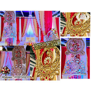 อุปกรณ์ตกแต่งงานแต่งงานแบบแขวนทำจากไฟเบอร์ ดีไซน์ใหม่ อุปกรณ์ตกแต่งงานแต่งงานจากไฟเบอร์ โครงแขวนไฟเบอร์สำหรับงานอีเว้นท์ สไตล์อเมริกัน - Product Image 1