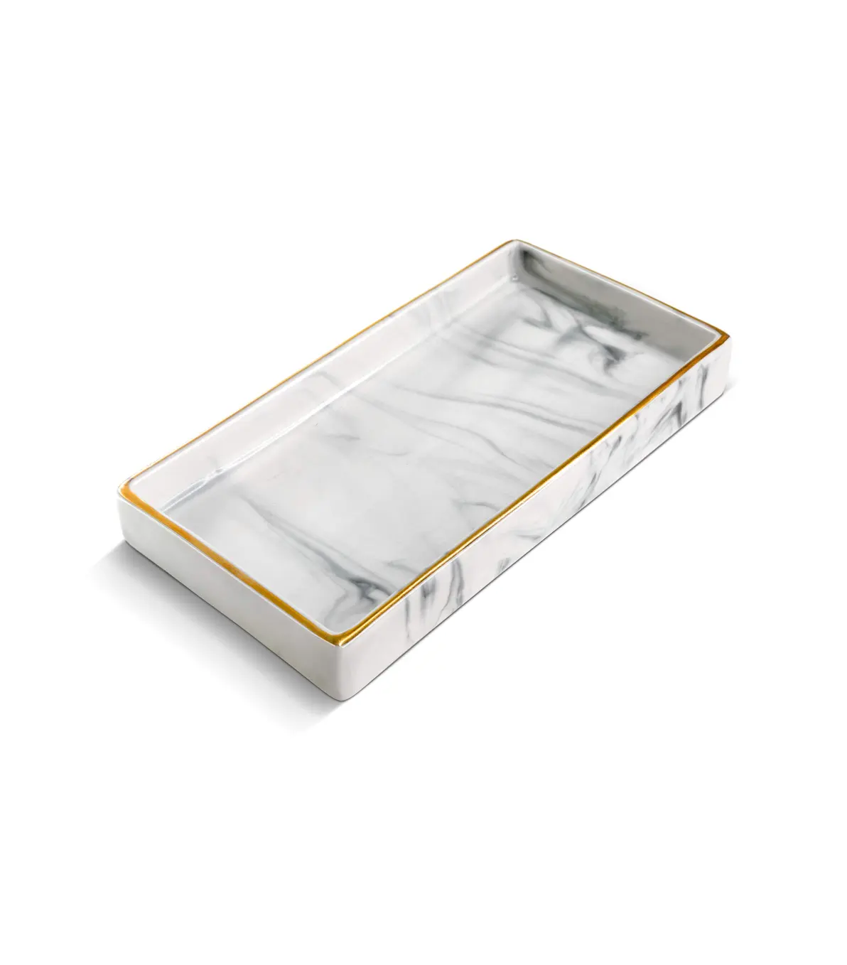 Hochwertiges Design Keramik-Tablett modern Dekor Hotel individuelles Tablett Luxus umweltfreundlich Gold Servieren Schale-Tablett zu verkaufen