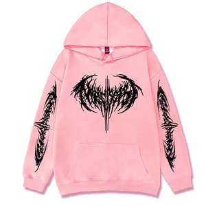 Logo graphique à capuche hommes femmes Harajuku Hip Hop sweats à capuche mode sweat surdimensionné - Product Image 4