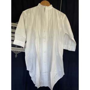 Camisa Blanca Bordada con Botones, Corte Holgado, Larga, Estilo Casual, Tejido de Chifón, Satén, Seda, Algodón y Encaje para Primavera/Verano - Product Image 1