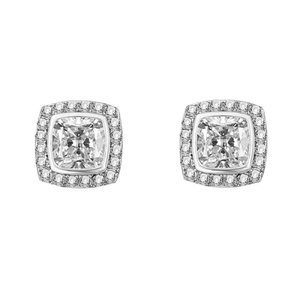 ต่างหูเม็ดเล็กสีเงินสเตอร์ลิงหรูหราสำหรับผู้หญิงเบาะรองนั่งลาย925ปลูกเพชรแฟชั่นสไตล์ผู้ชาย - Product Image 1