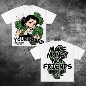 OEM ODM Hombres Slim Oversized Vintage Camiseta de longitud corta 300 GSM 100% Algodón Personalizado Gráfico DTG Impresión Color sólido - Product Image 4