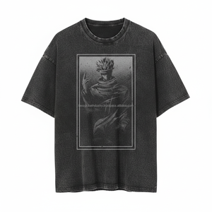 Chemises de smoking pour hommes à épaules tombantes, coupe oversize, 100% coton satiné tricoté, été, décontracté, streetwear, séchage rapide, logo personnalisé, OEM - Product Image 1