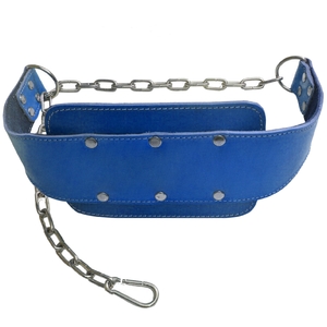 Levantamiento de pesas Gimnasio Pull Ups Dip Belt con cadena de metal Power Fitness Workout Equipo de entrenamiento de cuero - Product Image 1