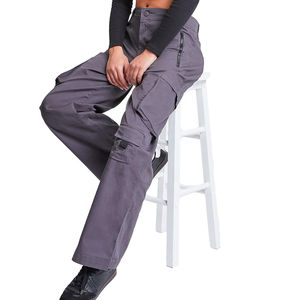 กางเกงคาร์โก้ขายาวแบบผูกเชือกสำหรับผู้ชายกางเกงลำลองผ้าวูลทรงตรงยาวปานกลางระบายอากาศได้ดีกางเกงคาร์โก้แบบผูกเชือก - Product Image 4