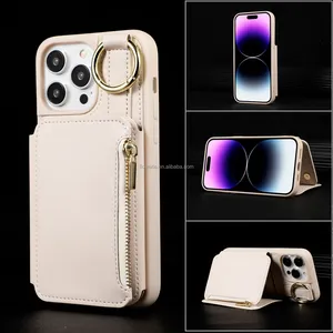 Crossbody Cover Wallet Adjustable Pebble Credit Card Slot Holder women cute anti-drop for iphone 14 pro max leather case
