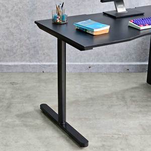 GD68087 Home Office Gaming Desk 150x70cm with Cabinet Legs and <b>Iron</b> Legs Rubberwood Frame MDF Surface Assembly Required - Product Image 4