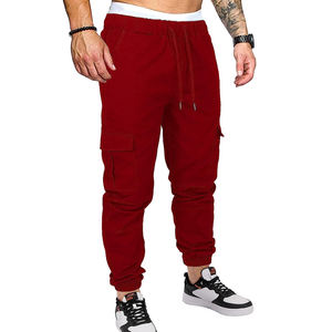 Best Design Men's Casual <b>Trousers</b> High Quality Cotton Solid Color Street Style Breathable <b>Drawstring</b> Pattern Plain Dyed Canvas - Product Image 1