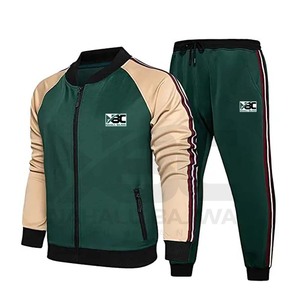 Survêtement 2 pièces à fermeture éclair avec logo personnalisé pour hommes ensemble de survêtements ensemble de vêtements de sport à la mode approvisionnement en gros en polaire personnalisable - Product Image 2