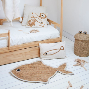 พรมผักตบชวารูปปลาทำด้วยมือสำหรับห้องนอนเด็ก - Product Image 4