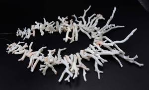 สร้อยคอลูกปัดปะการังสีขาวสไตล์ญี่ปุ่นสร้อยคออัญมณีแฮนด์เมดสำหรับผู้หญิงขนาด18นิ้ว91X4MM 21X3MM ขนาดใหญ่ (N-14) - Product Image 2