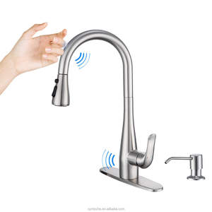 <span class=keywords><strong>Robinet</strong></span> <span class=keywords><strong>de</strong></span> cuisine gastronomique SUS304 Mélangeur d'eau à capteur tactile intelligent <span class=keywords><strong>Robinet</strong></span> d'évier chaud et froid à tirette avec type <span class=keywords><strong>de</strong></span> pulvérisation extractible - Product Image 1