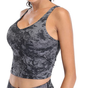 Soutien-gorge de sport respirant de qualité supérieure 2025 pour femmes, idéal pour le yoga et la gym, avec impression de logo personnalisé sur le devant - Product Image 3