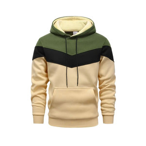 Sweats à capuche et sweatshirts surdimensionnés sport avec fermeture éclair en coton et polyester bicolore avec logo personnalisé pour hommes - Product Image 2
