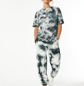 2024 nuevo diseño de chándales deportivos para mujer Dip Dye Tie Dye Heavy Fleece algodón sudor para trabajar al aire libre Yoga Gym Wear - Product Image 3