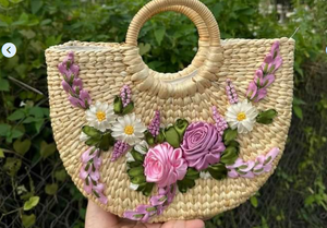 Bolsa de jacinto de agua ligera, diseño ecológico chic simple pero elegante, perfecta para uso en exteriores, bolsa de jacinto de agua tejida a mano de Vietnam - Product Image 3