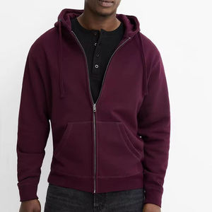 Sweat à capuche zippé en coton 450GSM de qualité supérieure pour hommes coupe surdimensionnée imprimé personnalisé OEM blanc Streetwear uni Vintage 100% coton hiver - Product Image 3